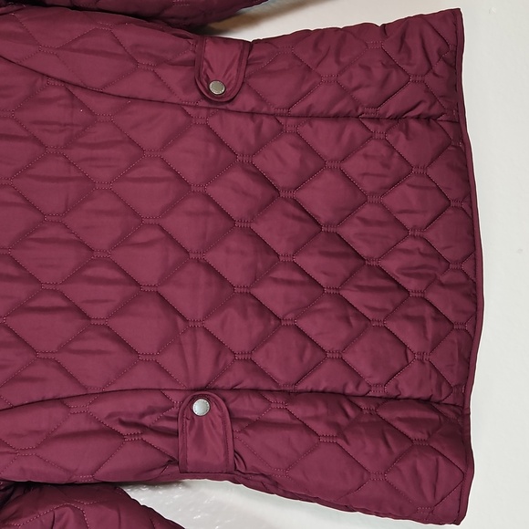 Eddie Bauer Burgundy Quilted Jacket Women’s M | Lightweight Puffer Coat Wine Red - Picture 13 of 13